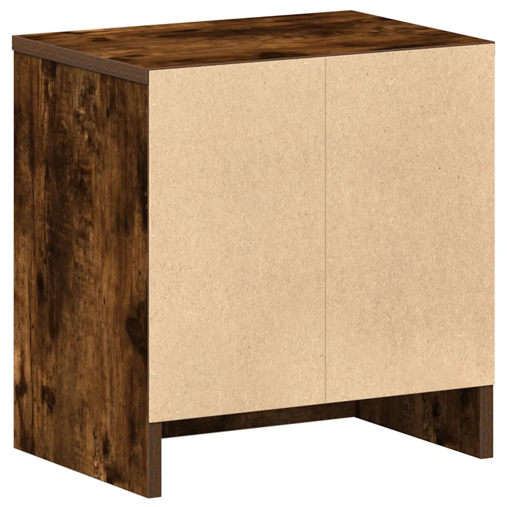 Comodino con cassetto-Tavolino da notte Rovere Fumo 39x28x41 cm