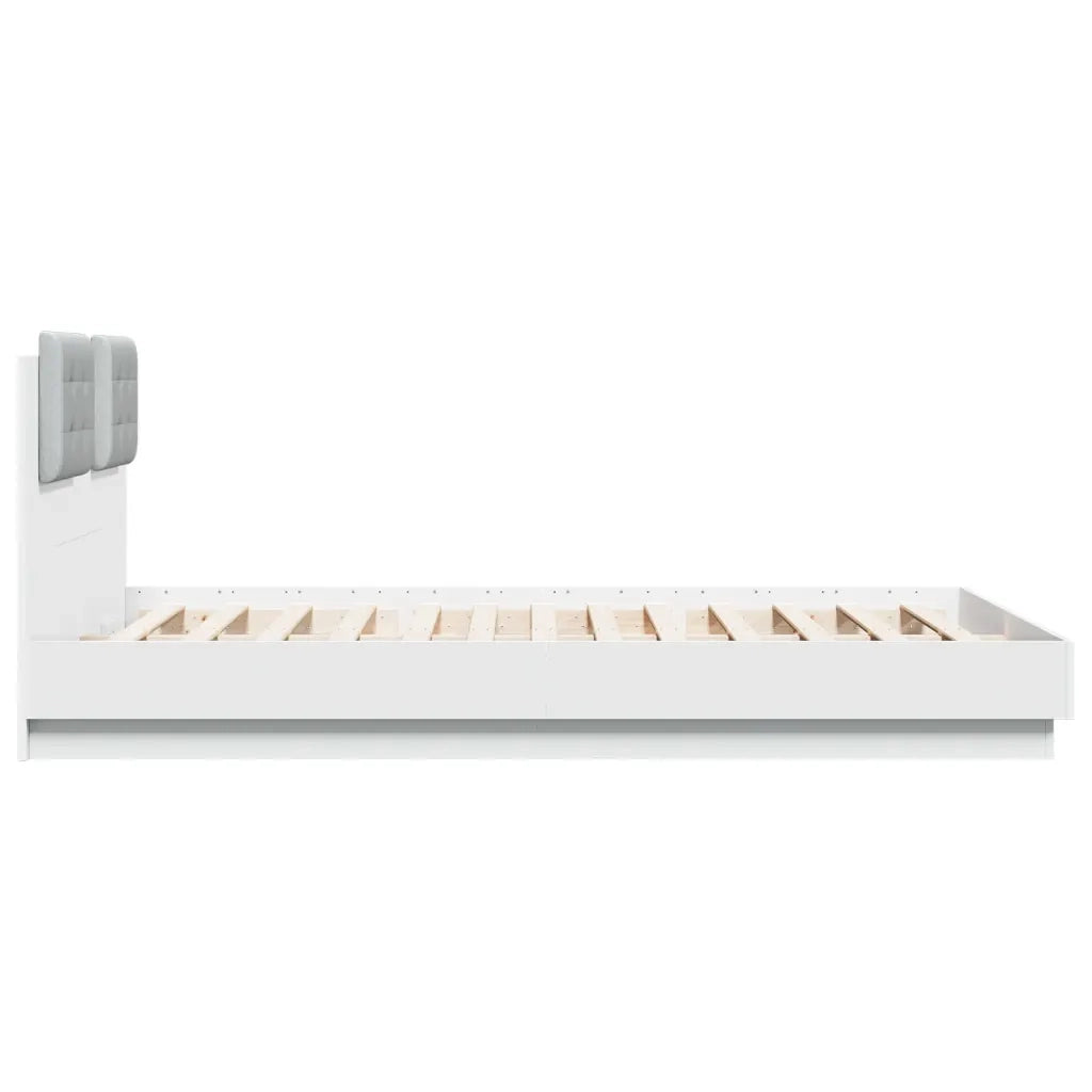 Giroletto con Testiera Bianco 150x200 cm in Legno Multistrato 3209912