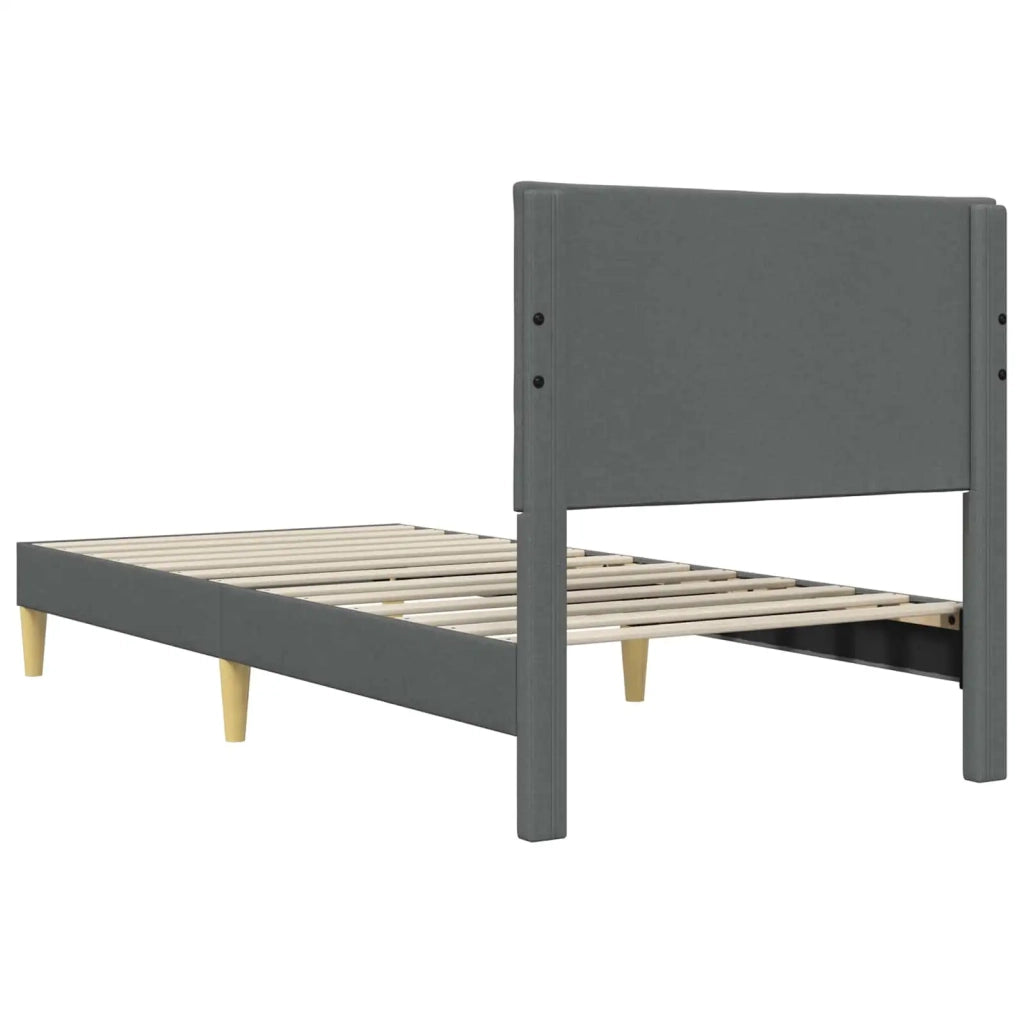 Struttura del letto-Giroletto Grigio Scuro 100 x 200 cm Tessuto 425547