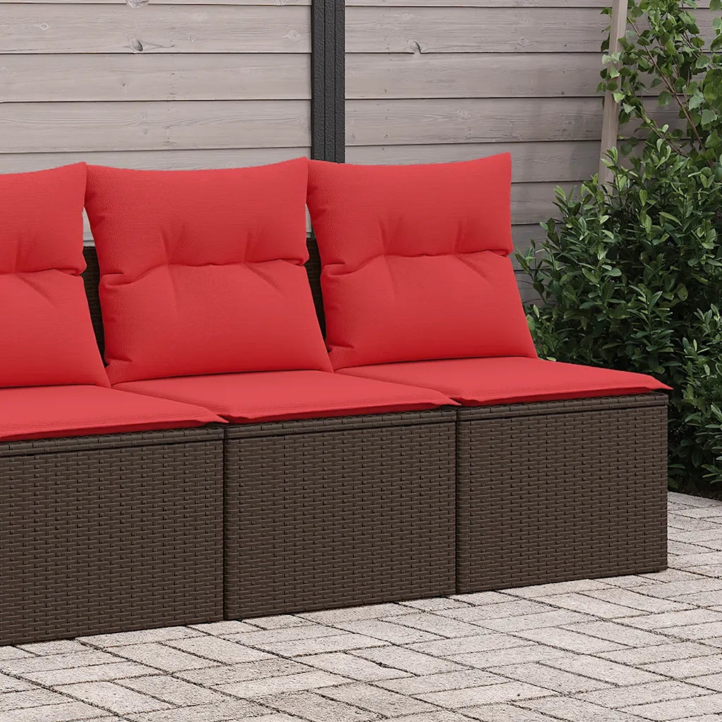 Set Divano Giardino 4 pz con Cuscini Marrone Polyrattan Acacia 3325250