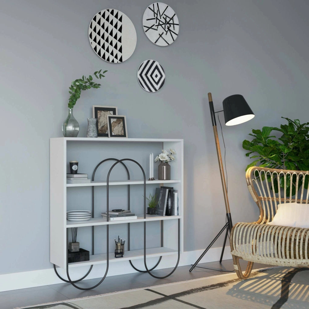 Biblioteca Otis, Libreria 2 Ripiani, 96x26x99h cm Bianco