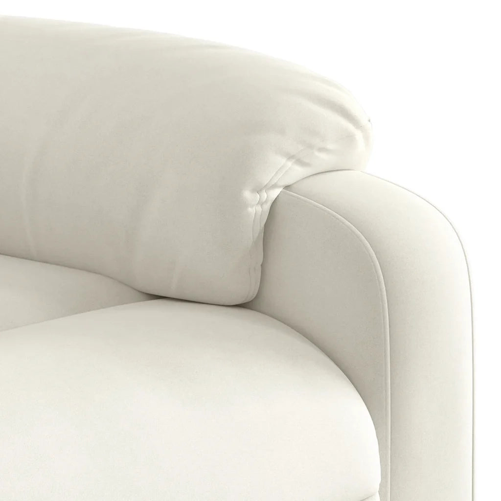 Poltrona | Sedia Relax Reclinabile Crema in Velluto