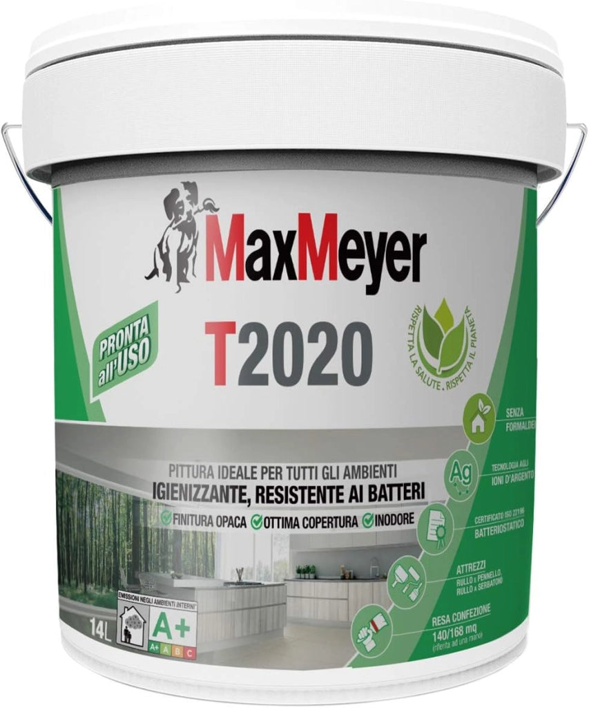 Pittura per Interni Traspirante Igienizzante T2020, Colore Bianco, 14L