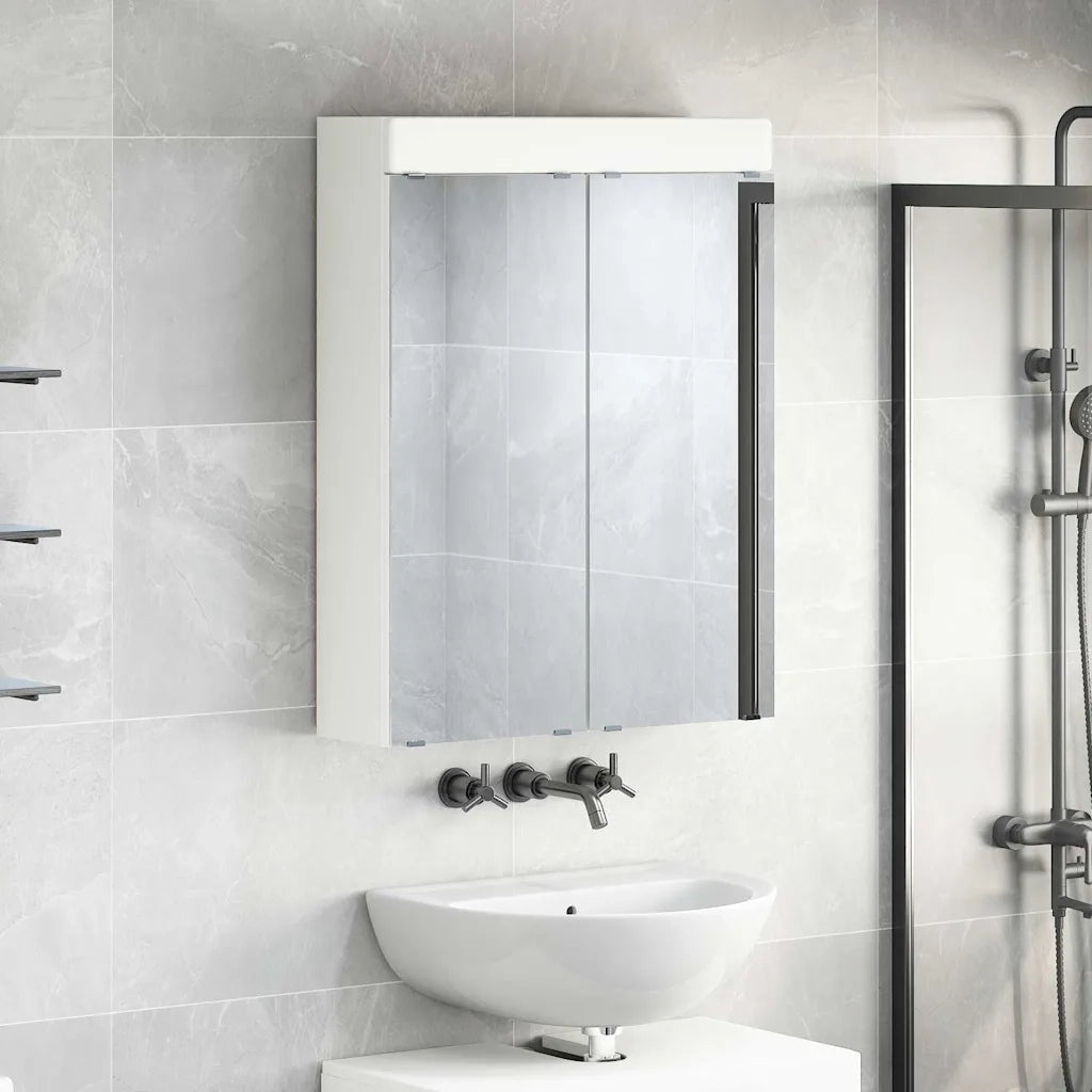 Mobiletto per specchio da Bagno | Armadio da bagno TULUM Bianco 60 x 16,5 x 78 cm