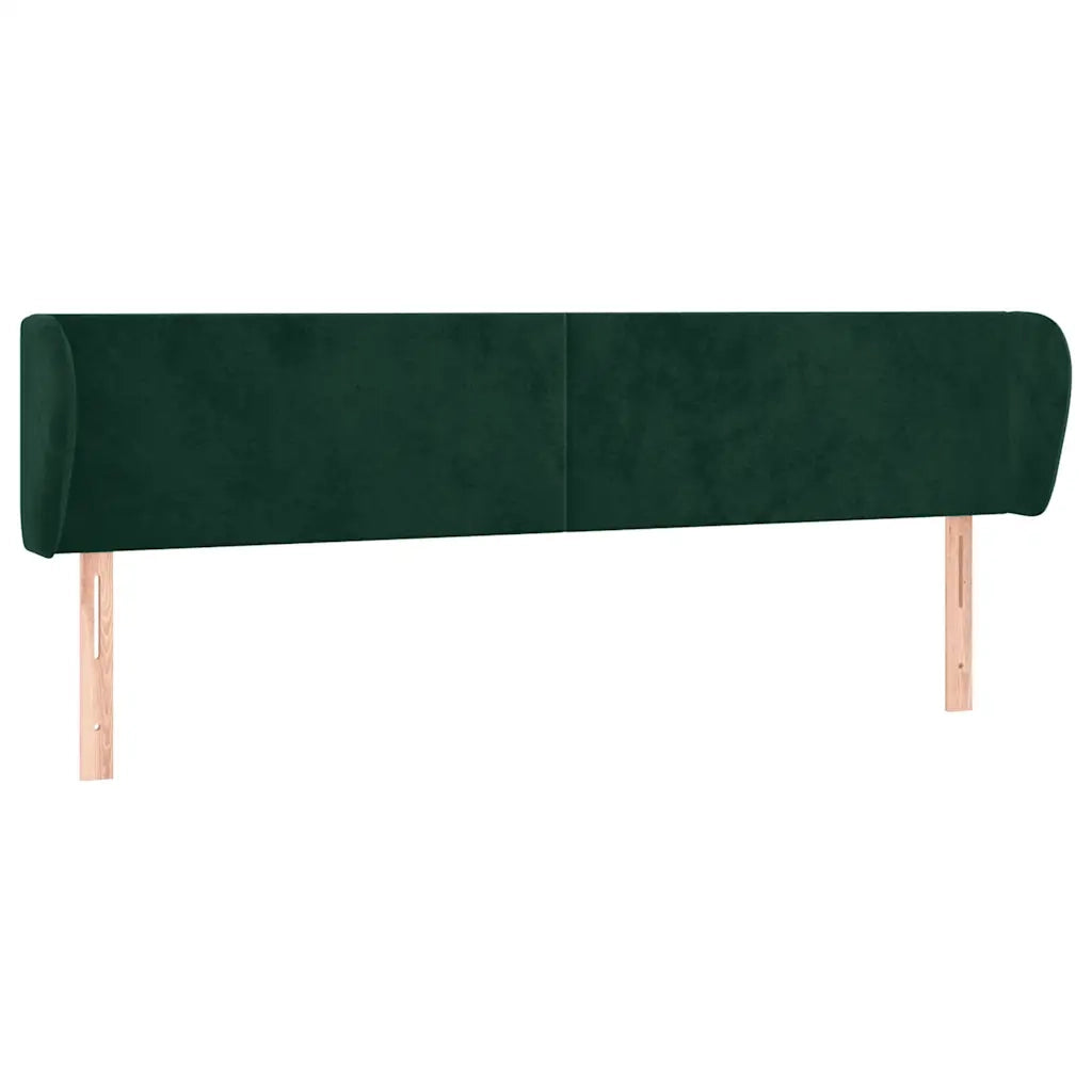 Testiera ad Orecchio-Testata con Orecchie Verde Scuro 183x23x78/88 cm in Velluto 613105