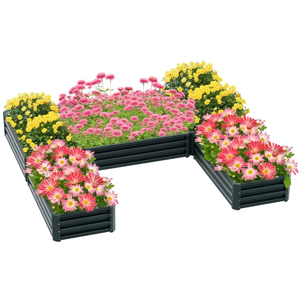 Jardiniere Modulare per Orto e Fiori ¨C Zephmum ¨C Acciaio Verde 5 Pezzi