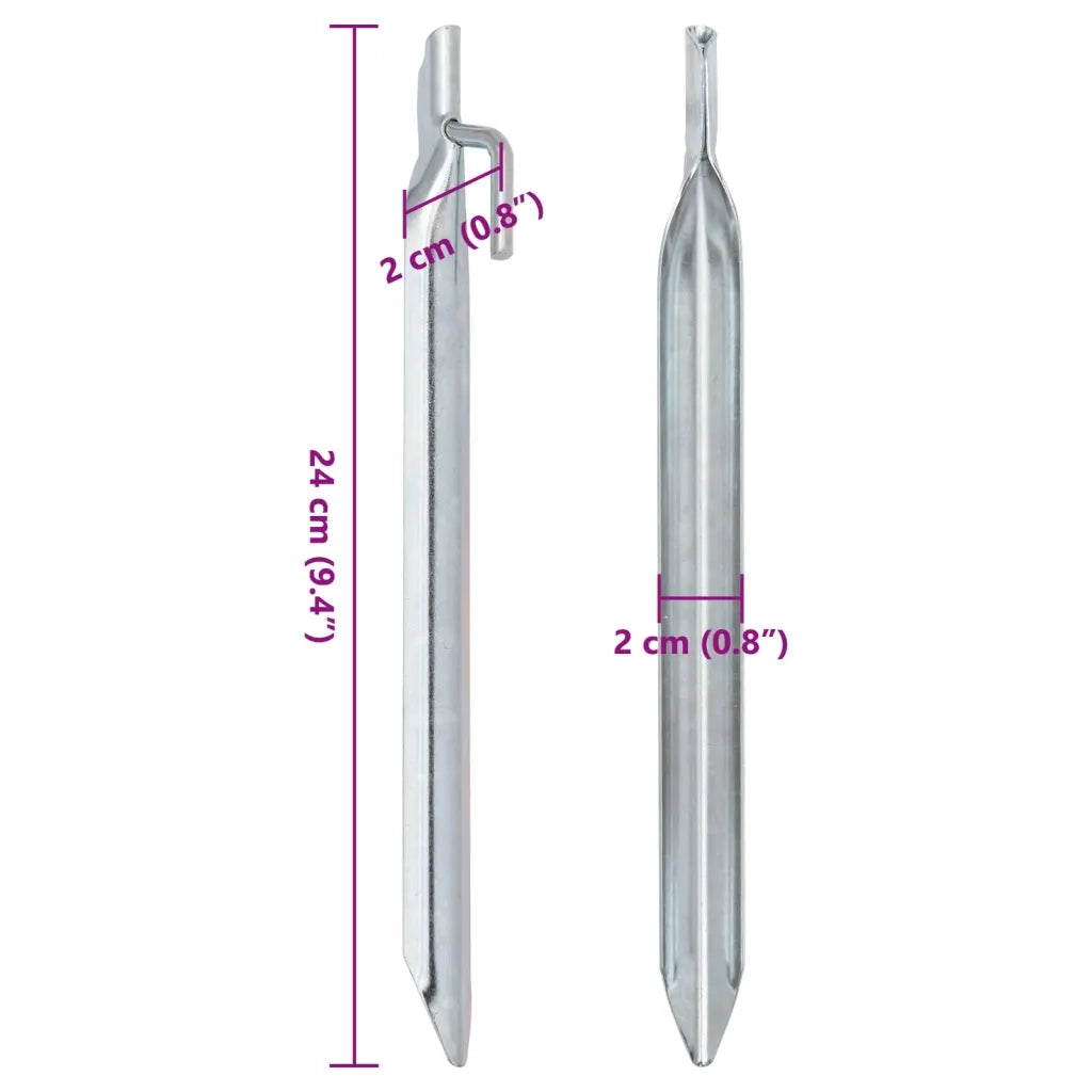 Picchetti Tenda 24 pz a Forma di V 24 cm ?20 mm Acciaio Zincato CFW2160282