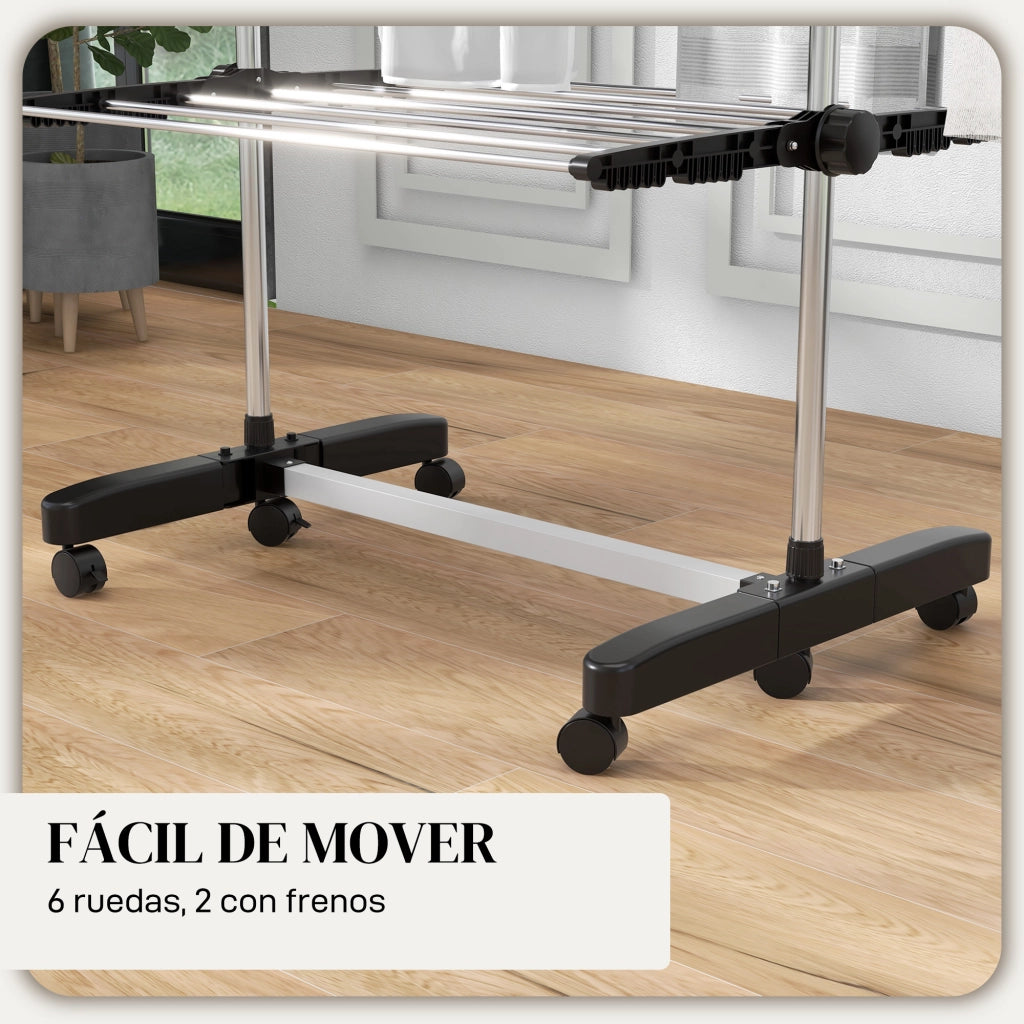 Cestello Verticale 4 Livelli con Ruote ¨C Minimal ¨C Nero e Argento