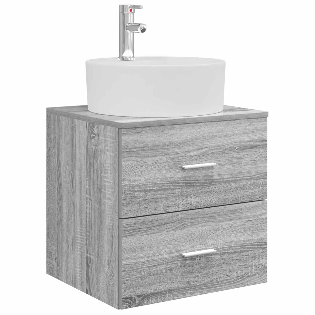 Set di mobili per il bagno 4 pz Sonoma grigio 3406900