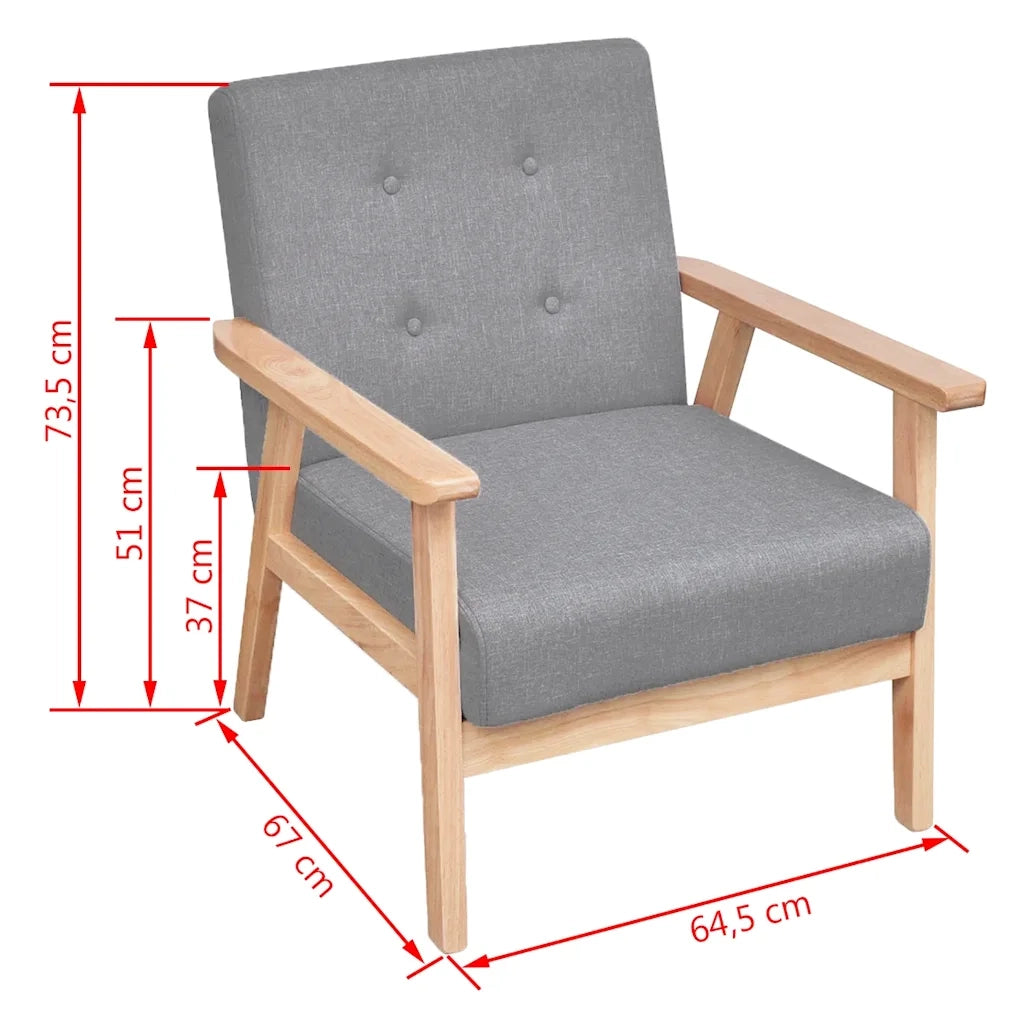 Poltrona | Sedia Relax Grigio Chiaro in Tessuto