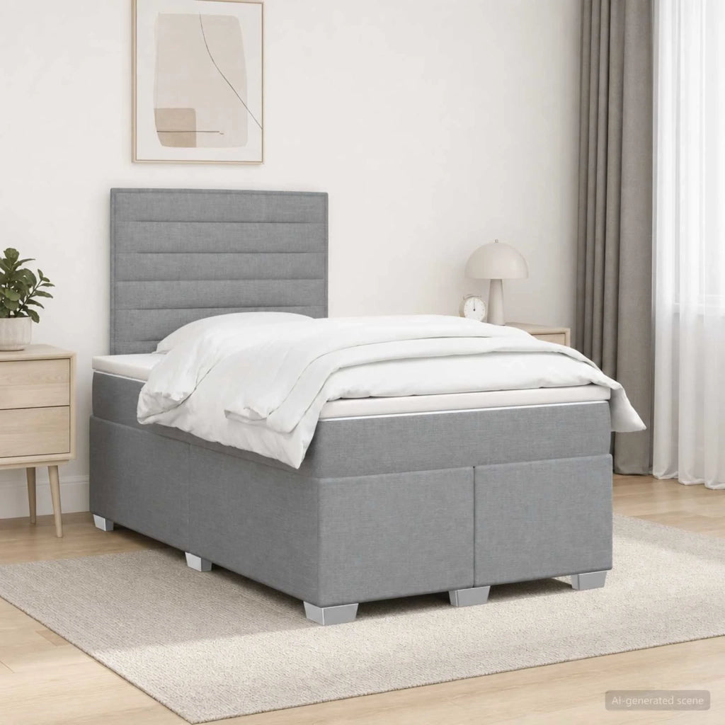 Letto box spring con materasso Grigio Chiaro 120 x 200 cm 3454838