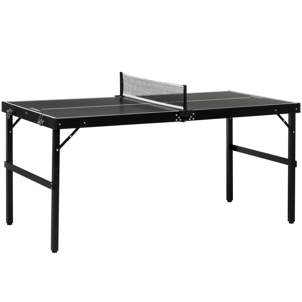 Tavolo da Ping Pong Pieghevole ¨C Minimal ¨C Nero, Alluminio e Legno, 152x76x72 cm