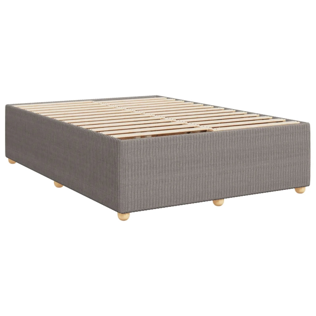Letto box spring con materasso Tortora 140 x 190 cm Tessuto 3451458