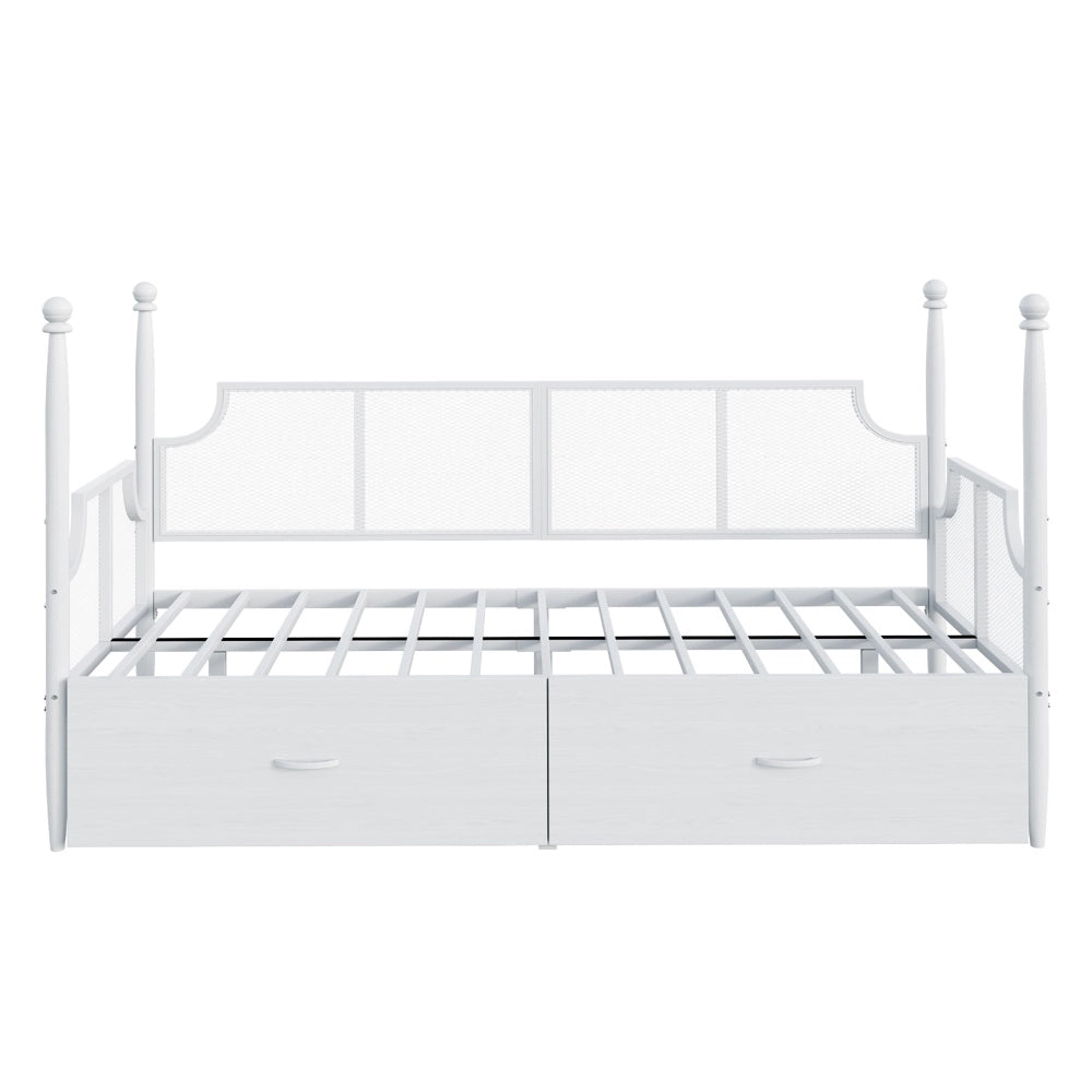 Divano letto - Xylo - 90x200 cm vintage bianco