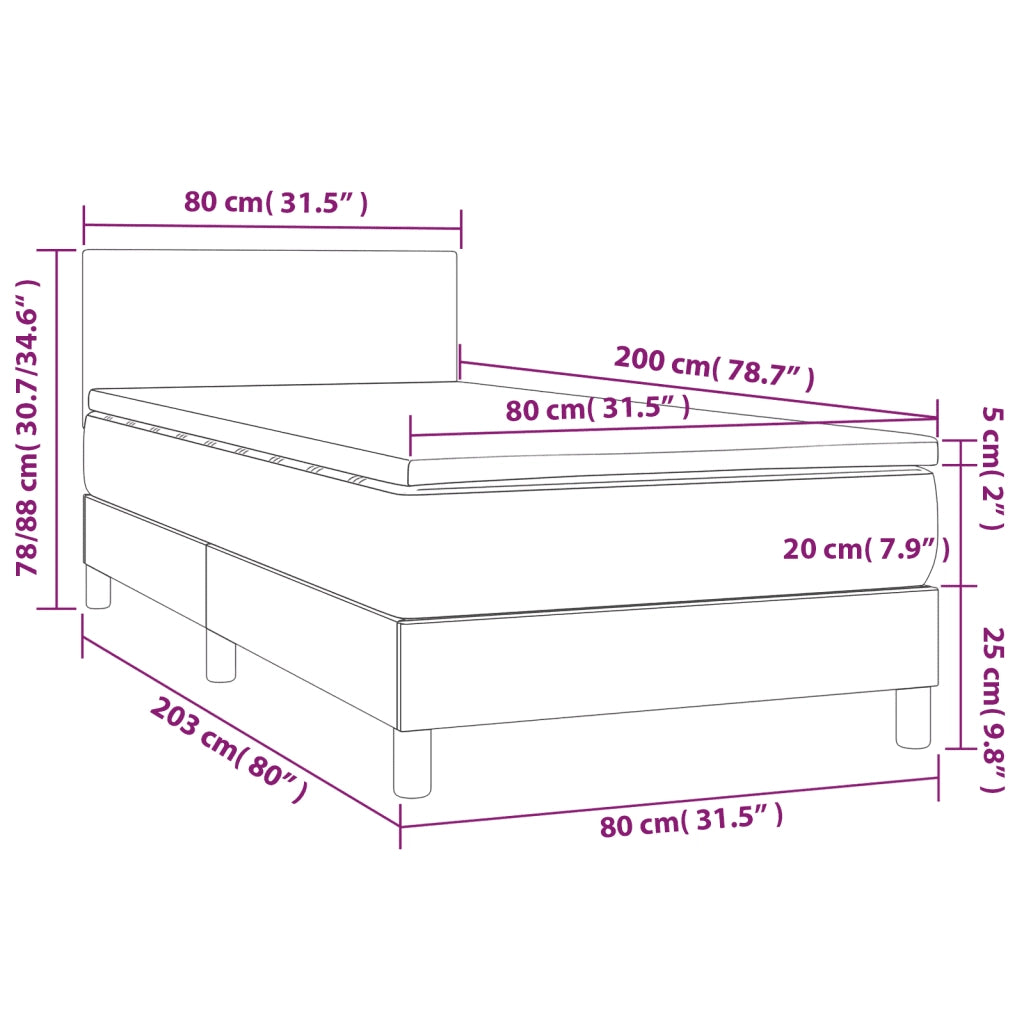 Giroletto a Molle con Materasso Crema 80x200 cm inTessuto