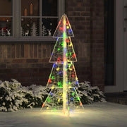 Albero di Natale con 100 LED Multicolore 120 cm Acrilico 42019205