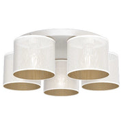 Plafoniera Loft Shade 5 luci bianca/oro E27 Luminex