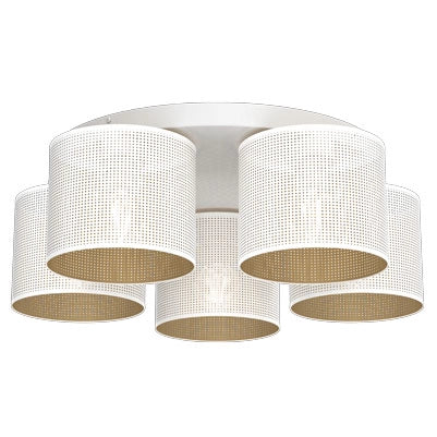 Plafoniera Loft Shade 5 luci bianca/oro E27 Luminex