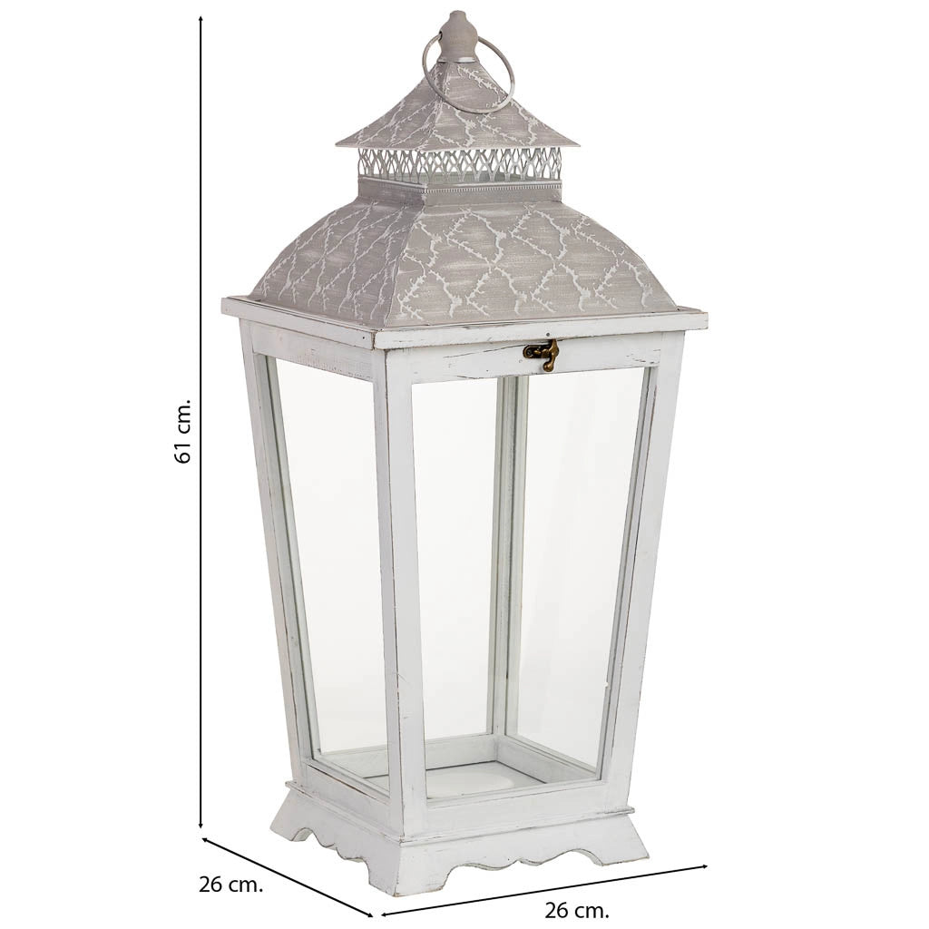 Lanterna in legno 26x26x61h cm