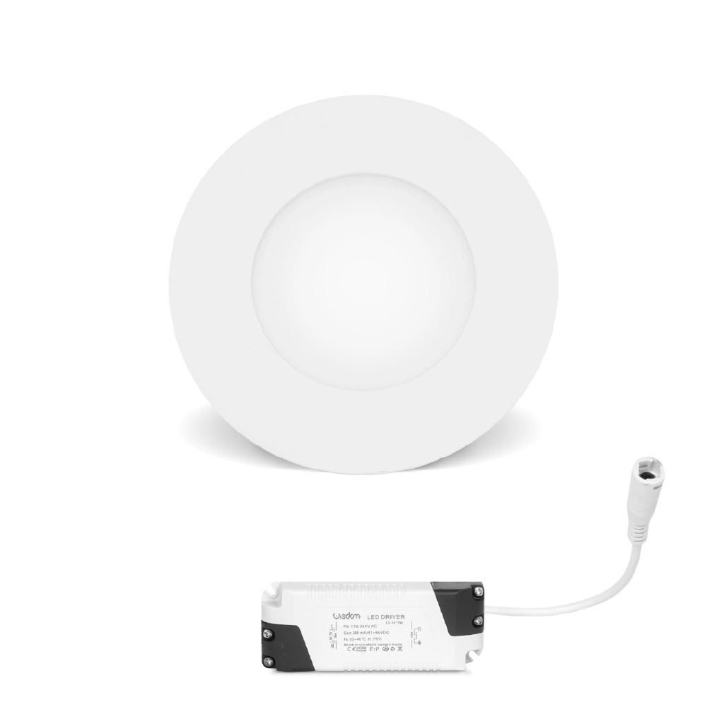 Pannello led slim da incasso tondo 12w 3000K luce calda