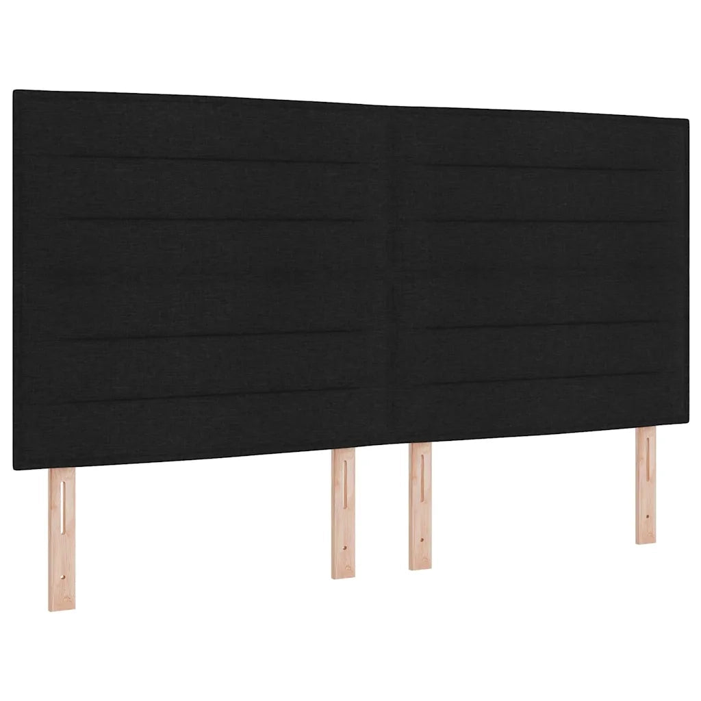 Letto a molle con materasso Nero 140 x 200 cm Tessuto