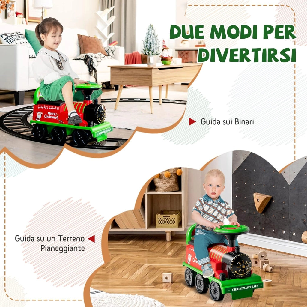 Trenino Elettrico per Bambini, Treno Giocattolo con 16 Pezzi di Binari, con Luci e Suoni, Scatola di Stoccaggio, Regalo per Bambini Anni 3+, Verde
