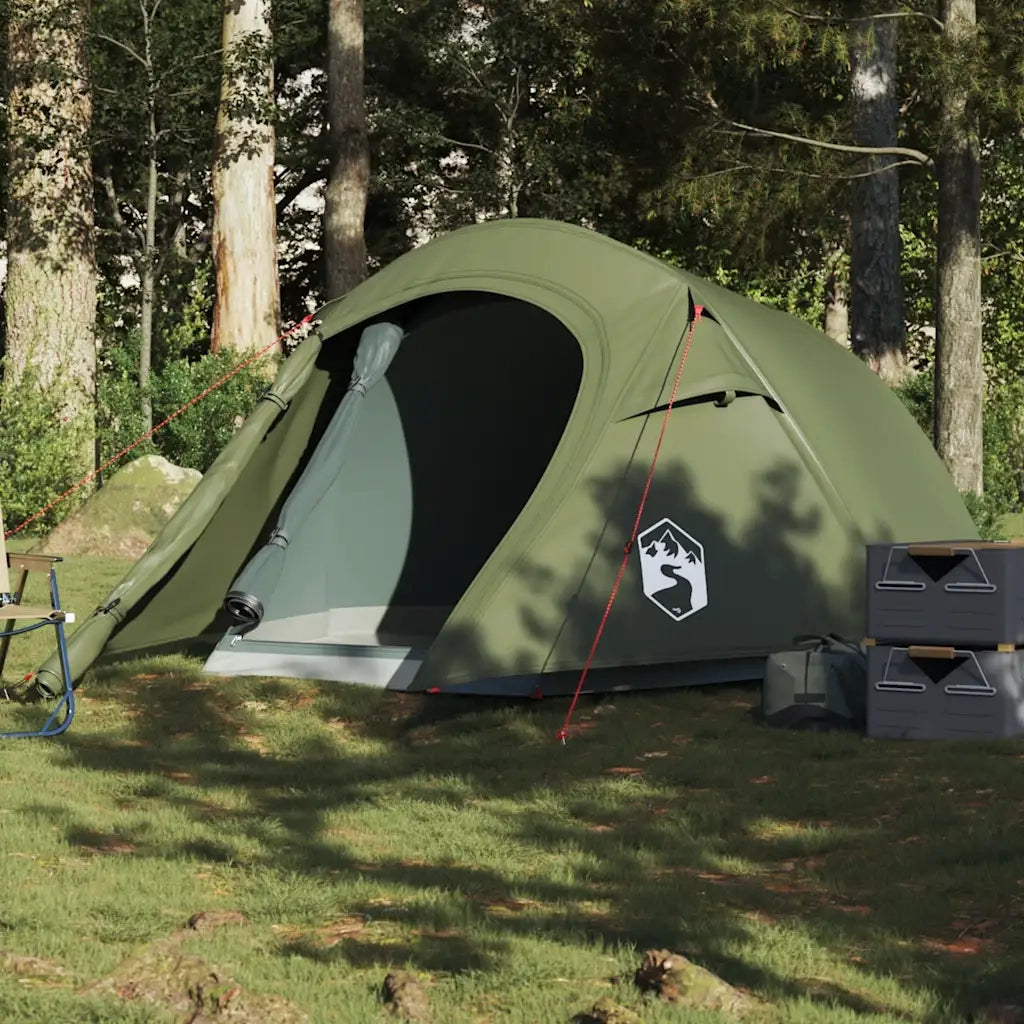 Tenda da Campeggio a Tunnel 3 Persone Verde Oliva Impermeabile 4009627