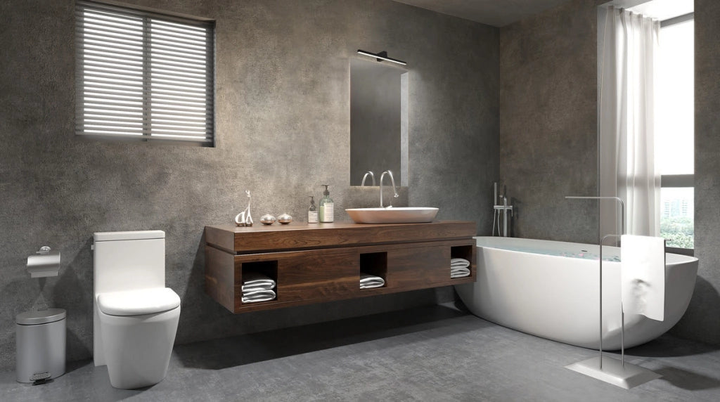 Applique bagno Nevada L LED 20W nera IP44 Light Prestige