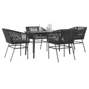 Set da Pranzo da Giardino con Cuscini 5 pz Polyrattan Vetro 3334515