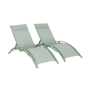 Set 2 lettini prendisole in alluminio textilene multiposizione, verde