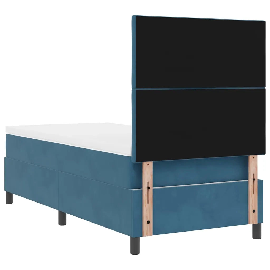 Letto a molle con materasso Blu Scuro 90 x 190 cm Velluto 3339870