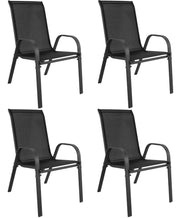 VALORA Modern SOFIA Chair - Set da 4 sedie da giardino, patio e balcone nere