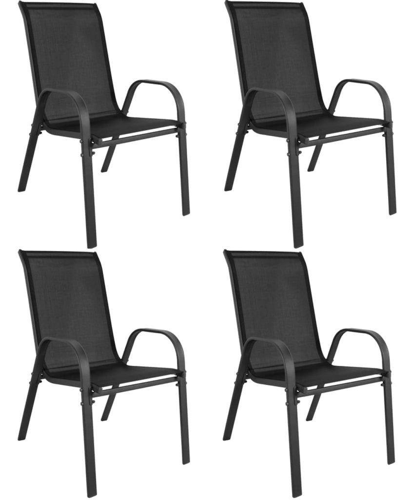 VALORA Modern SOFIA Chair - Set da 4 sedie da giardino, patio e balcone nere