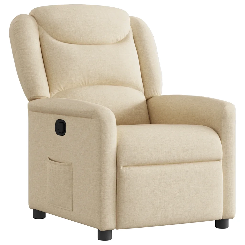 Poltrona | Sedia Relax Reclinabile in Tessuto Crema