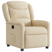 Poltrona | Sedia Relax Reclinabile in Tessuto Crema