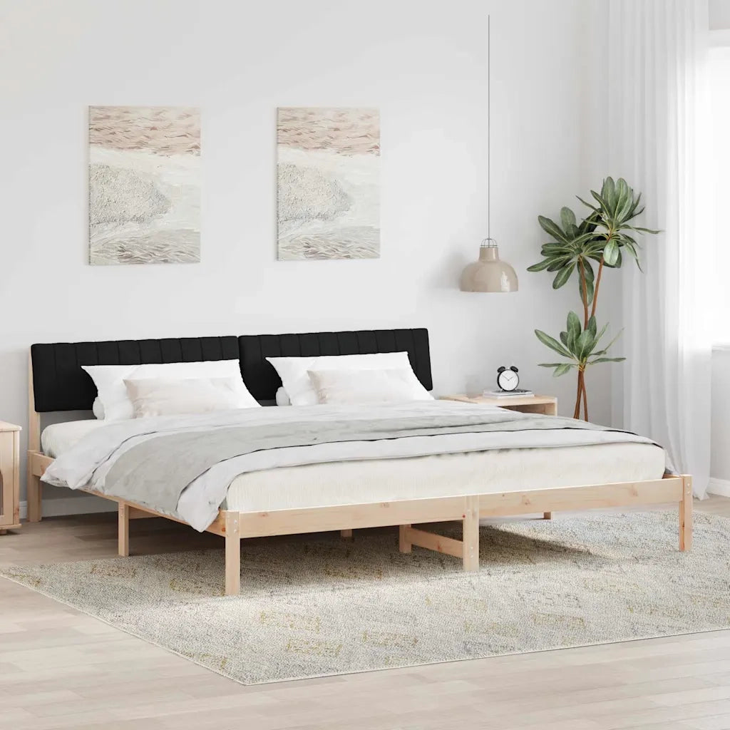 Struttura del Letto con testiera Marrone e nero 200 x 200 cm