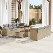 Set Divano da Giardino 12 pcs Beige e Grigio Chiaro polyrattan 3363547