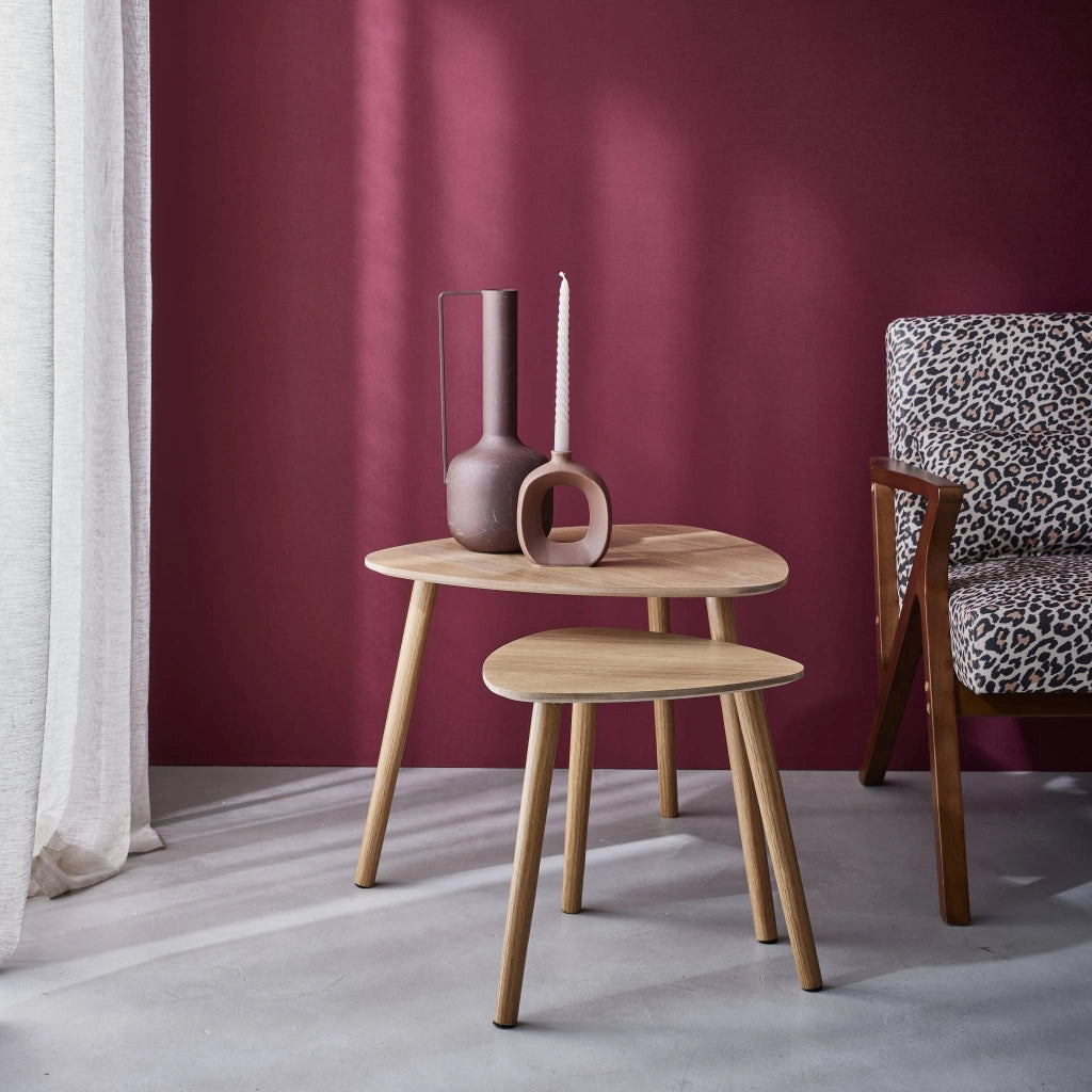 Tavolini scandinavi in mdf, marrone naturale