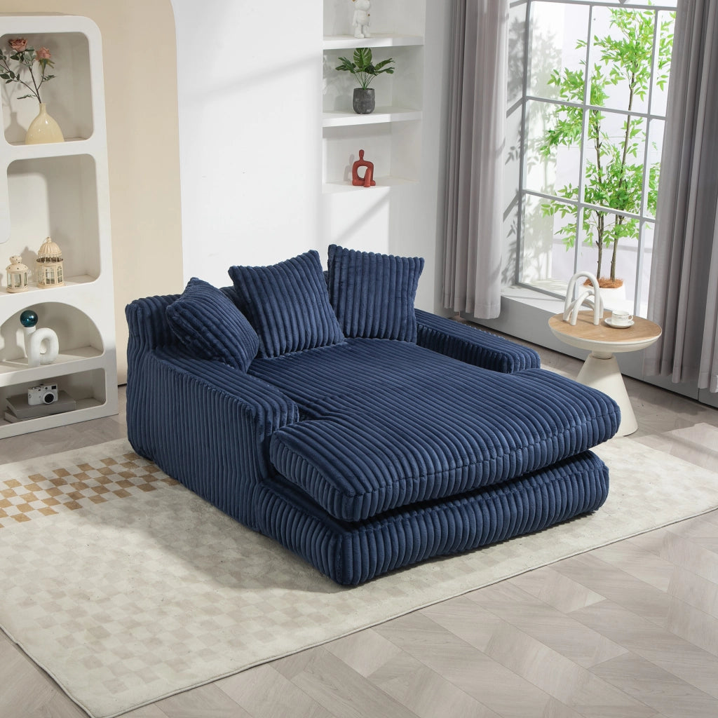 Divano letto moderno - Zephmum- 3 cuscini morbidi blu marino