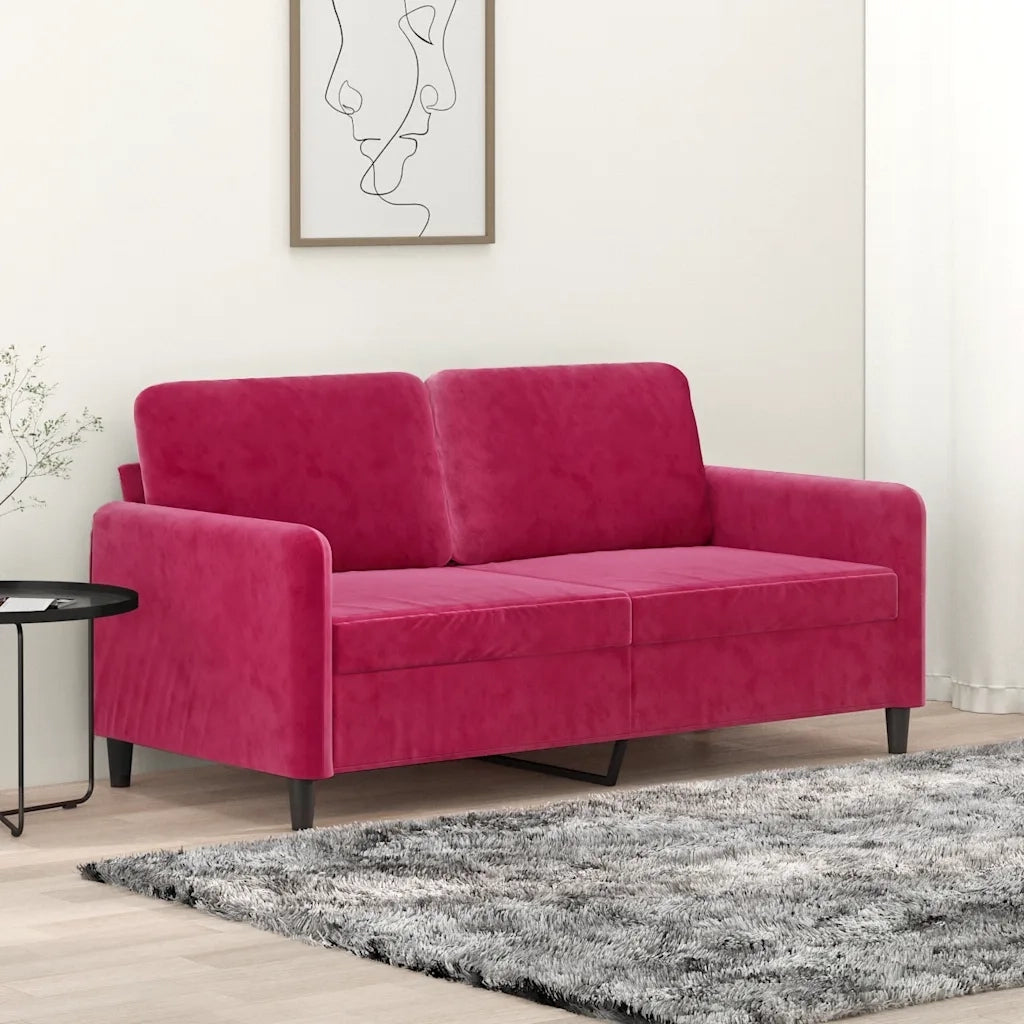 Divano a 2 Posti-Sofa 2 Posti Rosso Vino 140 cm in Velluto 780335