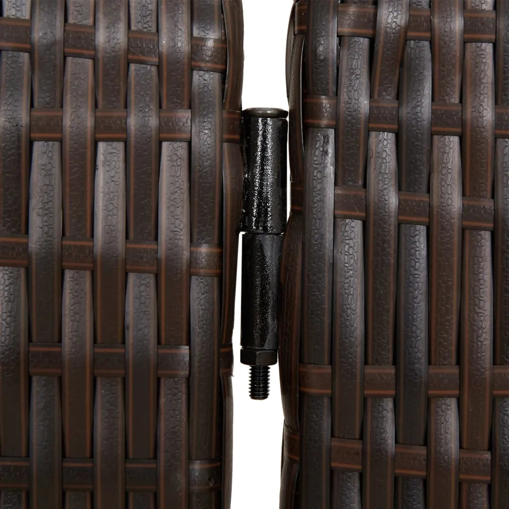 Divisorio per Ambienti | Divider per stanze | Paravento a 5 Pannelli Marrone in Polyrattan