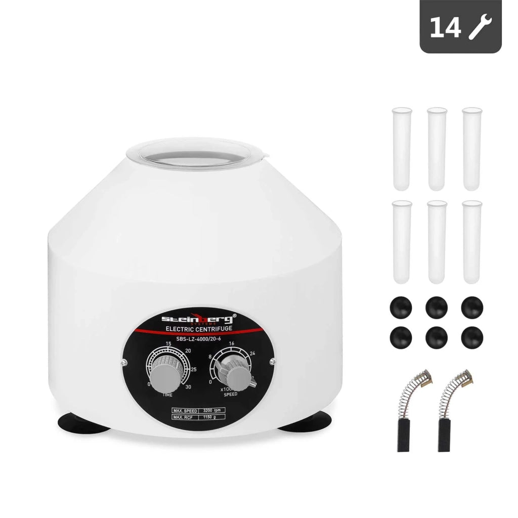 Centrifuga professionale elettrica per laboratorio medico (6 x 20 ml potente motore da 110 W timer di spegnimento automatico fino a 30 minuti) 14_0005820