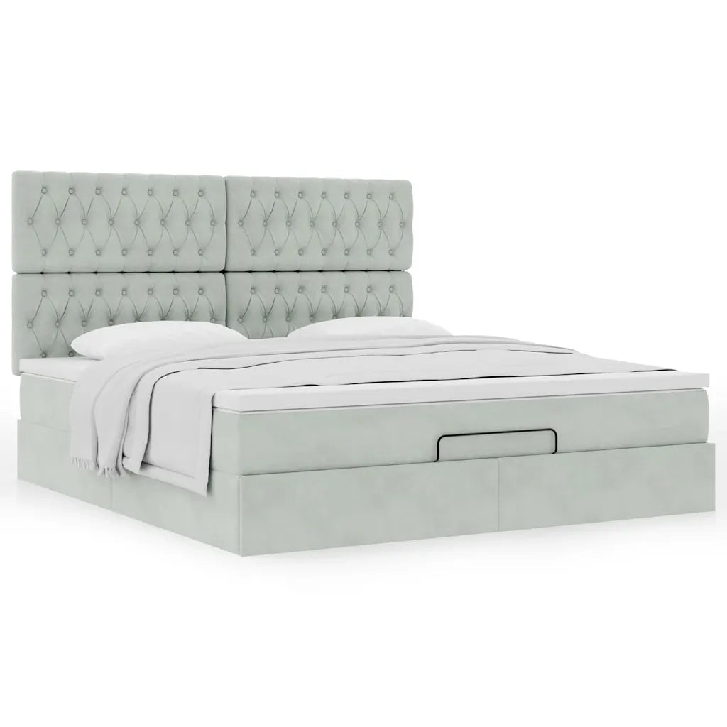 Struttura Letto Pouf con Materassi 180x200 cm Velluto 3313559