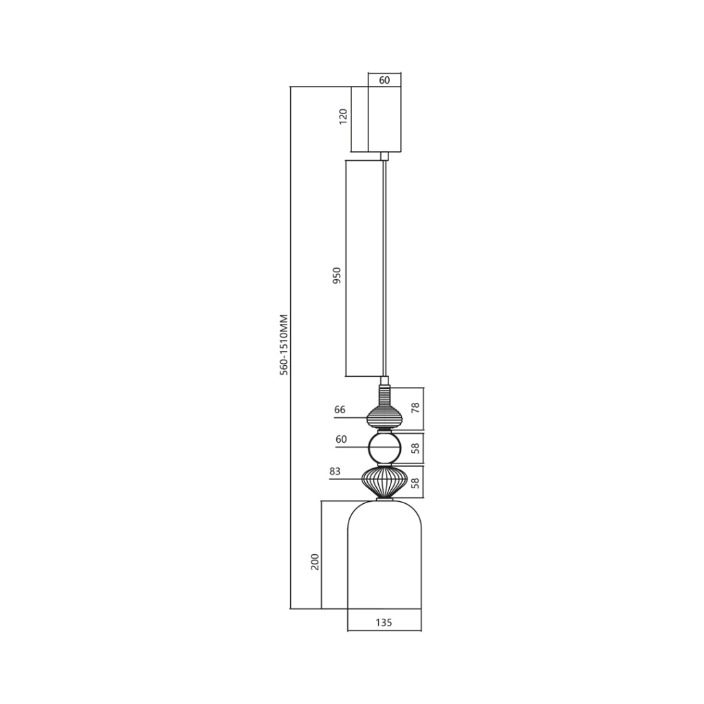Lampada a sospensione Milagro Arte LED 12W multicolor