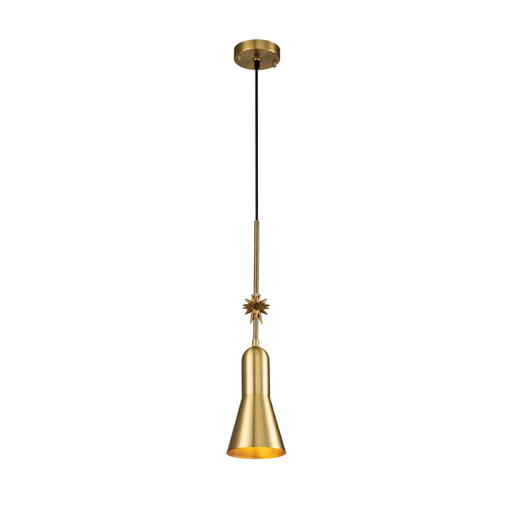 Lampada a sospensione Art Déco ottone Ø13 Etoile E27 Elstead