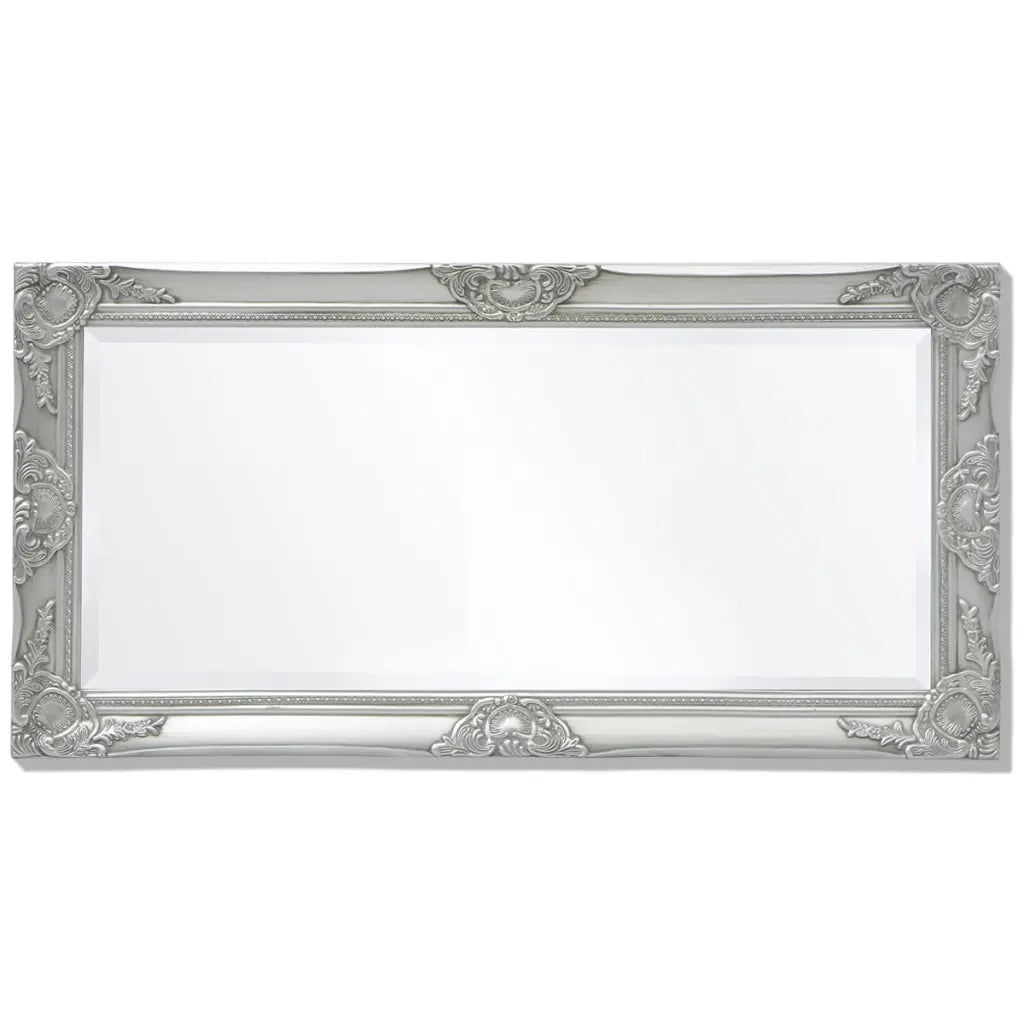 Specchio da Parete | Specchio decorativo Stile Barocco 100x50 cm Argento