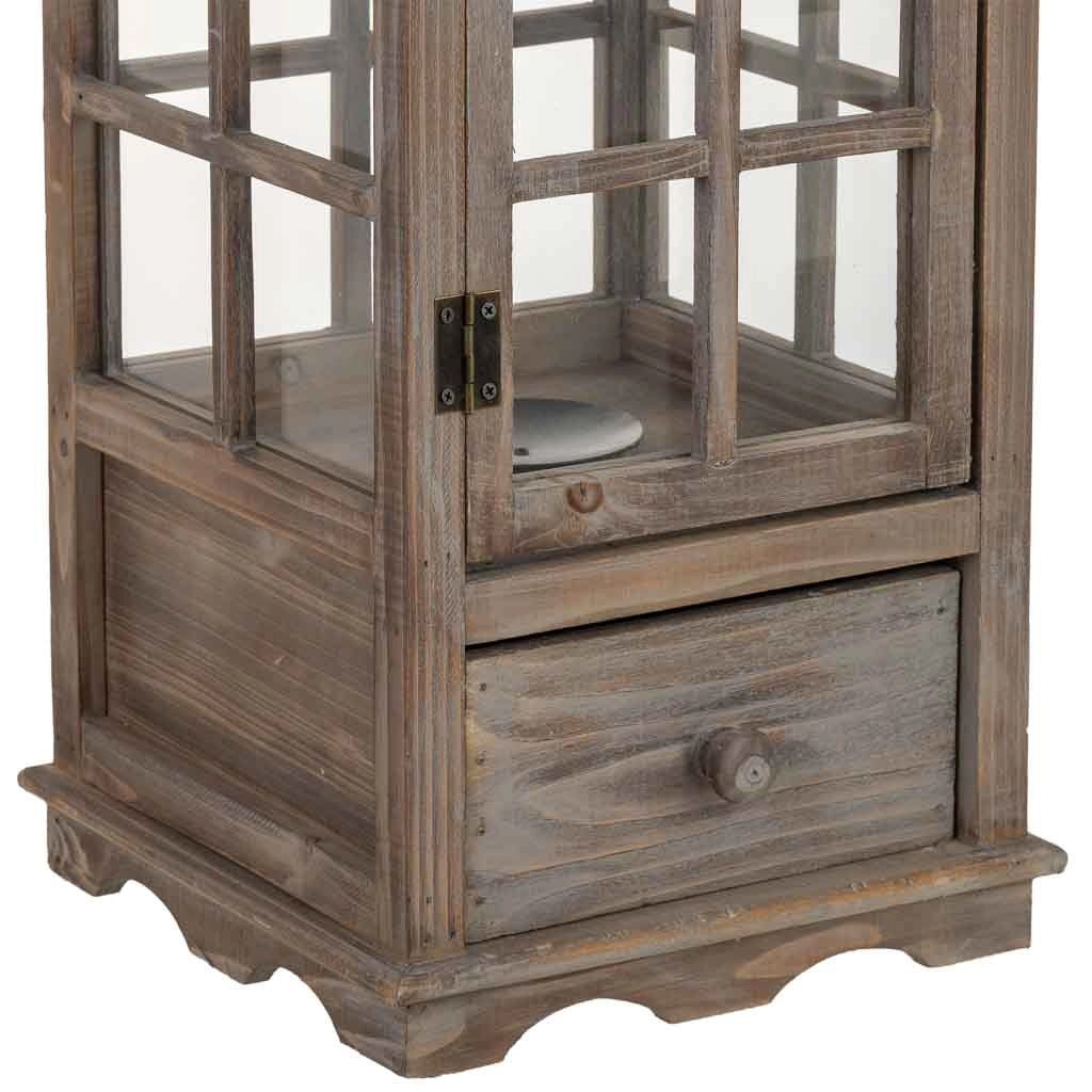Lanterna in legno 24x24x68h cm
