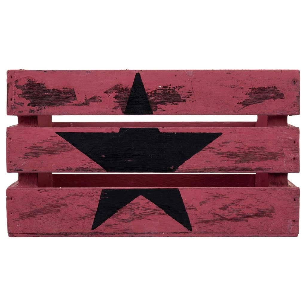 Cassetto in legno rosso 18x12x10h cm
