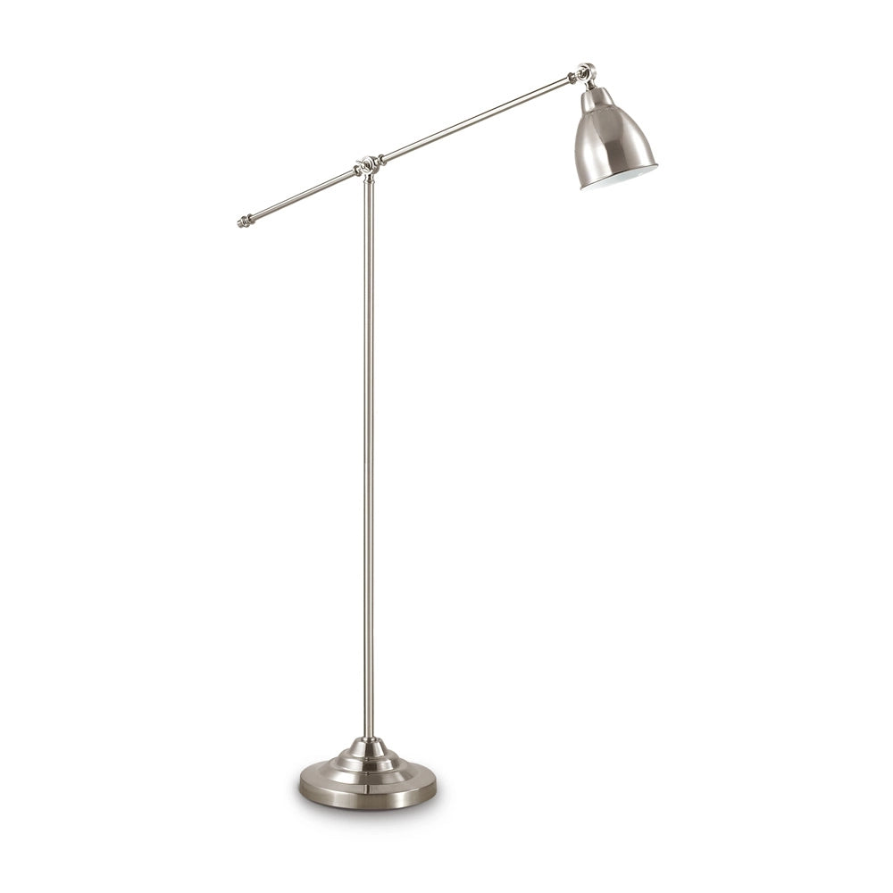 Piantana Industrial-Minimal Newton Metallo Cromo 1 Luce E27