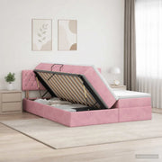 Letto con Contenitore con testiera 2 pz Rosa 3458942